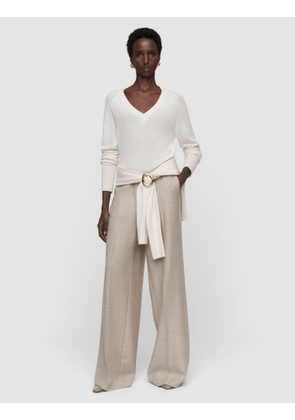 Lucille Light Pure Cashmere V Neck Jumper - L