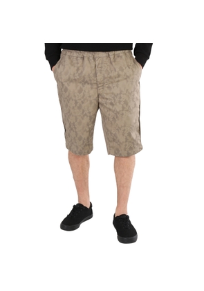 Comme Des Garcons Mens Khaki Elasticised Floral Print Shorts