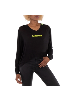 Marcelo Burlon Ladies Black Confidential T-shirt