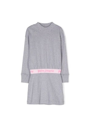 Palm Angels Kids Logo Waistband Lurex Dress