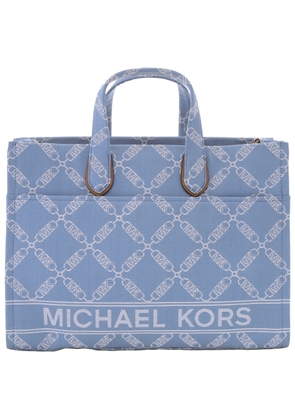 Michael Kors Monogram-Jacquard Denim Tote Bag
