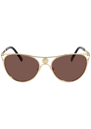 Versace Dark Brown Butterfly Ladies Sunglasses VE2237 125273 57