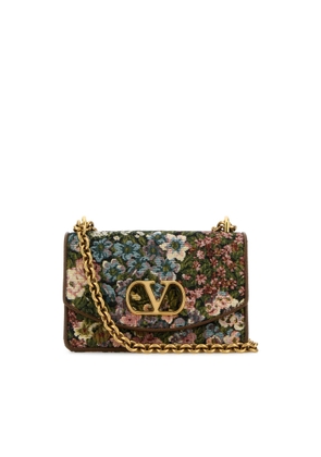 Valentino Garavani Embroidered Fabric Vain Shoulder Bag
