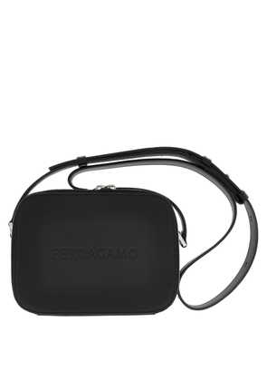 Ferragamo Logo Embroided Leather Camera Case