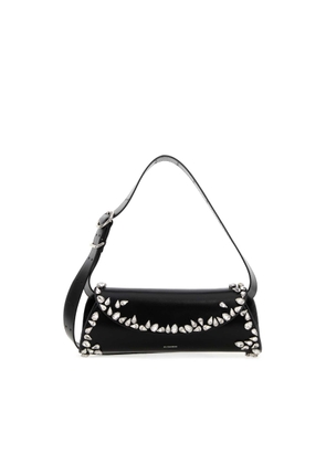 Jil Sander Black Leather Small Cannolo Crossbody Bag