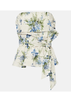 Veronica Beard Strapless belted cotton top