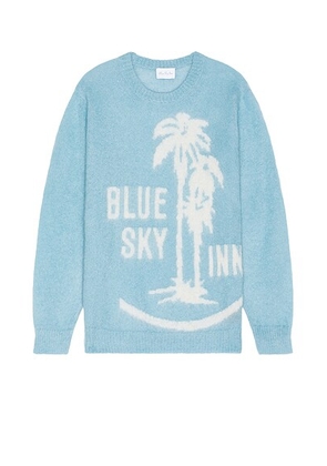 Blue Sky Inn Mohair Sweater With Palms in Arctic Blue - Baby Blue. Size S (also in ).