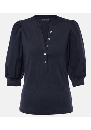 Veronica Beard Coralee puff-sleeve cotton-blend top