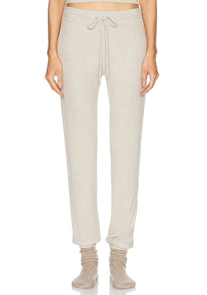 Eterne Drawstring Pant in Heather Oatmeal - Beige. Size L (also in M, S).