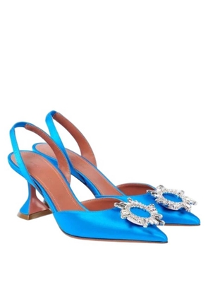 Amina Muaddi Begum 70 Satin Slingback Pumps
