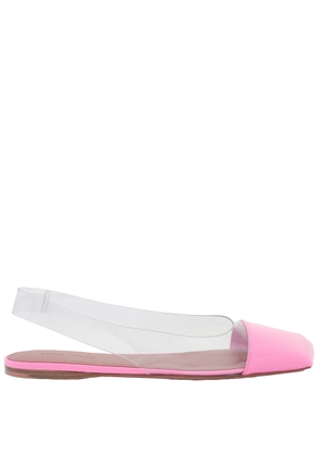 Amina Muaddi Patent Transparent Ane Glass Flats