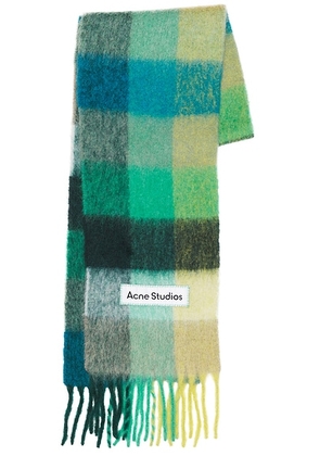 Acne Studios Vally Scarf in Jade Green & Yellow - Yellow. Size all.