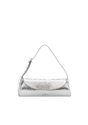 Jil Sander Silver Leather Cannolo Crossbody Bag