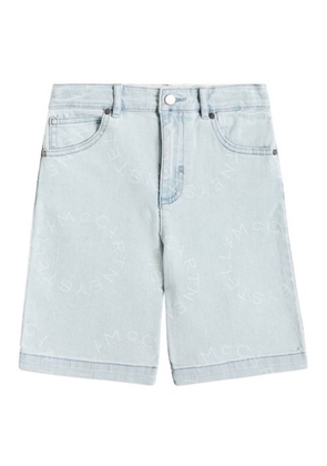 Stella McCartney Kids Logo Print Denim Shorts