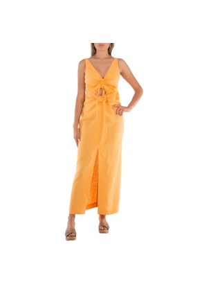 Nanushka Draped Linen Midi Dress