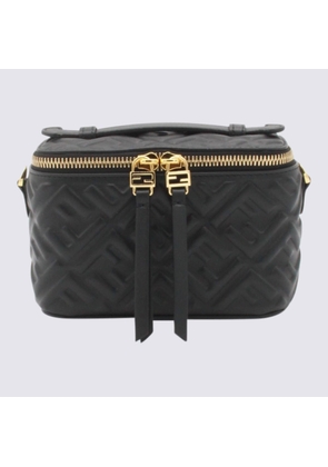 Fendi Black Leather Vanity Top Handle Bag