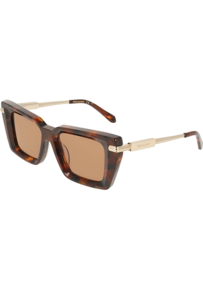 Ferragamo Brown Rectangular Ladies Sunglasses SF2089S 240 52