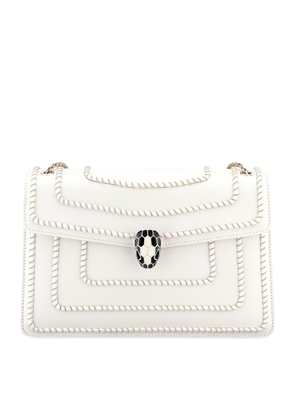 Bvlgari Serpenti Forever Woven Chain Leather Shoulder Bag