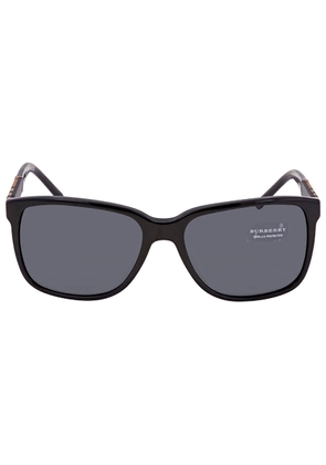 Burberry Grey Rectangular Mens Sunglasses BE4181 300187 58