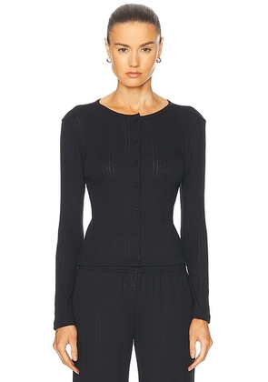 Cou Cou Intimates The Cardigan in Black - Black. Size L (also in XL, XS).