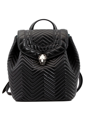 Bvlgari Serpenti Forever Black Quilted Nappa Leather Backpack