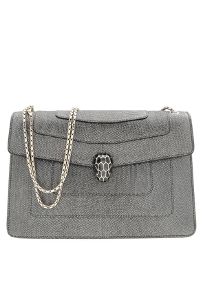 Bvlgari Metallic Grey Serpenti Forever Shoulder Bag