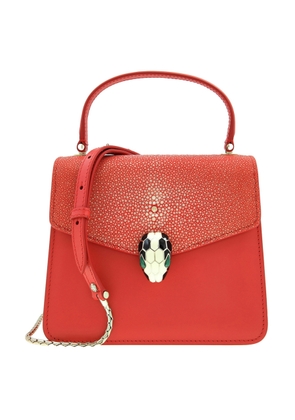 Bvlgari Galuchat Serpenti Forever Crossbody in Red