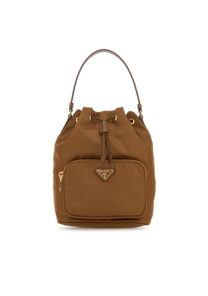 Prada Caramel Re-Nylon Duet Bucket Bag
