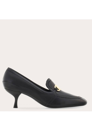 Ferragamo Kitten Heel Loafer With New Vara Buckle, Size 8.5 C