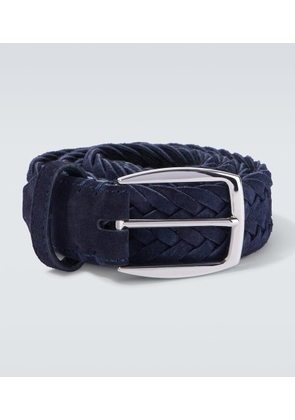 Brioni Braided suede belt