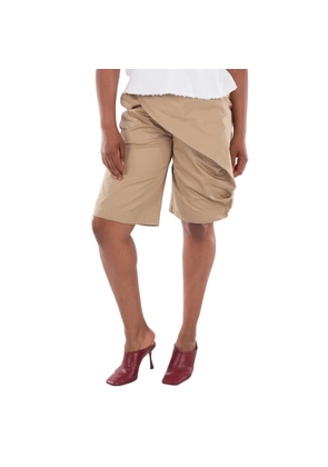 Loewe Logo Patch Pleated Cotton Shorts