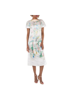 Loewe Attern-Printed Short-Sleeved Silk Dress