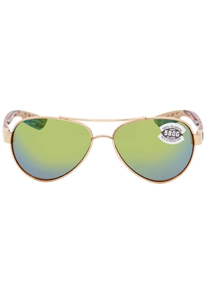 Costa Del Mar LORETO Green Mirror Polarized Glass Ladies Sunglasses LR 64 OGMGLP 56