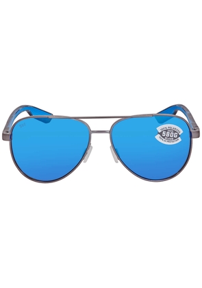 Costa Del Mar PELI Blue Mirror Polarized Glass Pilot Unisex Sunglasses 6S4002 400211 57