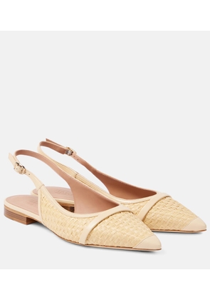 Malone Souliers Jama raffia slingback ballet flats