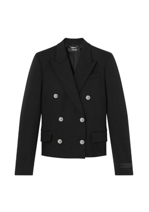 Versace Crop Double-Breasted Wool Blazer