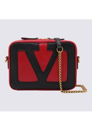 Valentino Garavani Red And Black Leather Crossbody Bag