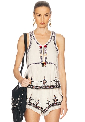 Isabel Marant Etoile Kourtney Top in Ecru - Ivory. Size 38 (also in 40, 42).
