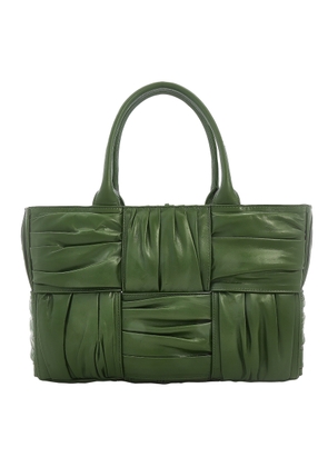 Bottega Veneta Green Foulard Intreccio Small Arco Tote Bag