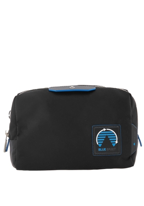 Montblanc Black Blue Spirit Medium Nylon & Leather Trim Case - Luxury Washbags