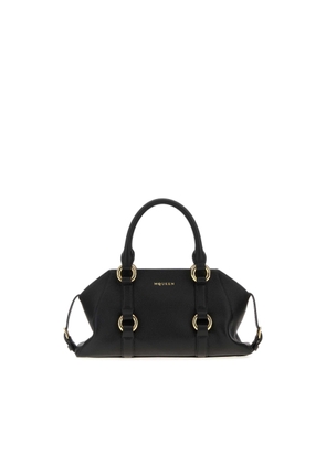 Alexander Mcqueen Black Leather Small Farringdon Handbag