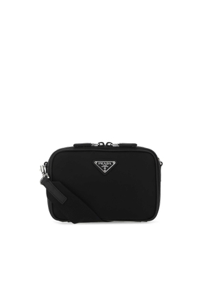 Prada Black Leather And Nylon Crossbody Bag