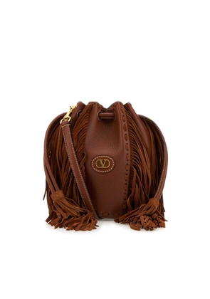 Valentino Garavani Caramel Leather Bucket Bag