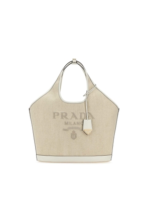 Prada Sand Canvas Shopping Bag