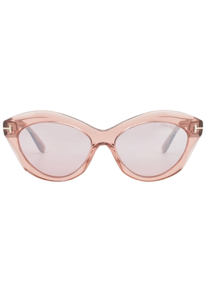 Tom Ford Toni Violet Gradient Mirror Cat Eye Ladies Sunglasses FT1111 72Z 55