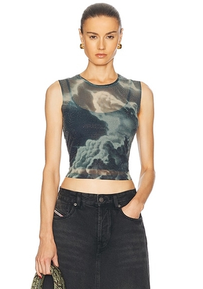 Alexander Wang Hotfix Crystal Cropped Tank Top in Black & Clear - Black. Size M (also in S).