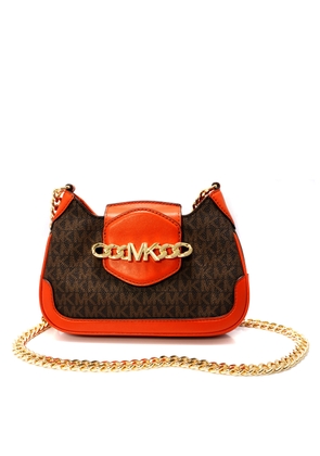 Michael Kors Orange Ladies Hally Extra Small Presbyopia Leather Crossbody Bag