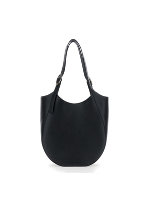 Longchamp le Foulonné Black Xl Shoulder Bag With Two Top Handles And Buckle Closure In Grained Leather