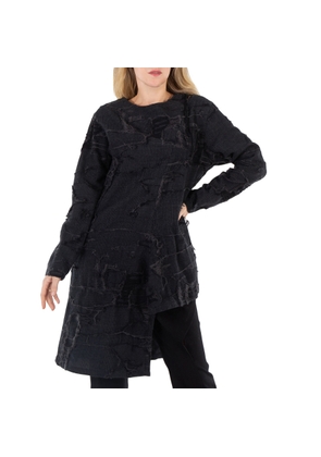 Y'S Ladies Wool Glen Check Lace-Up Shoulder Detail Top, Brand Size 1 (X-Small)