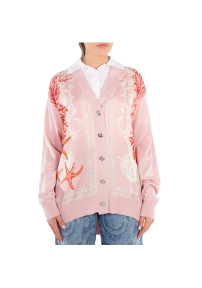 Versace Barocco Sea Panelled V-Neck Cardigan